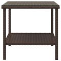 vidaXL Bočný stolík hnedý 45x45x45 cm polyratan a tvrdené sklo