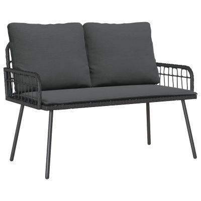 vidaXL Záhradná lavička s vankúšom Antracit 114 x 64 x 90cm Oceľ