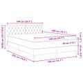 vidaXL Posteľ s pružinovým rámom Tmavo šedá 140 x 200 cm Zamat