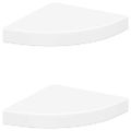 vidaXL Plávajúce rohové police 2 ks, biele 25x25x3,8 cm, MDF