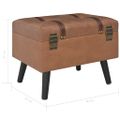 vidaXL Taburetka s úložným priestorom, hnedá 40 cm, umelá koža