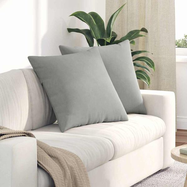 vidaXL Vankúše na pohovku 2 pcs Svetlosivá 60 x 60 cm látka