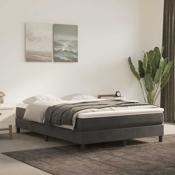 vidaXL Matrac s taštičkovými pružinami stredná tvrdosť tmavosivý 120x210x20 cm zamat