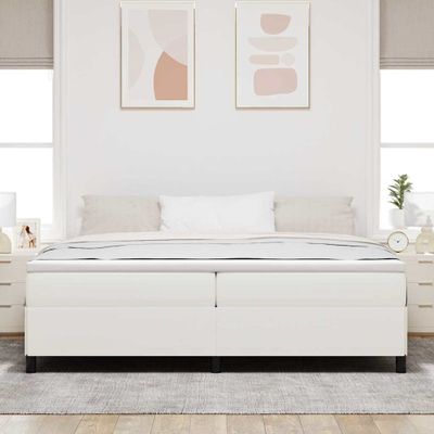 vidaXL Posteľ s pružinovým rámom Krémová 200 x 200 cm