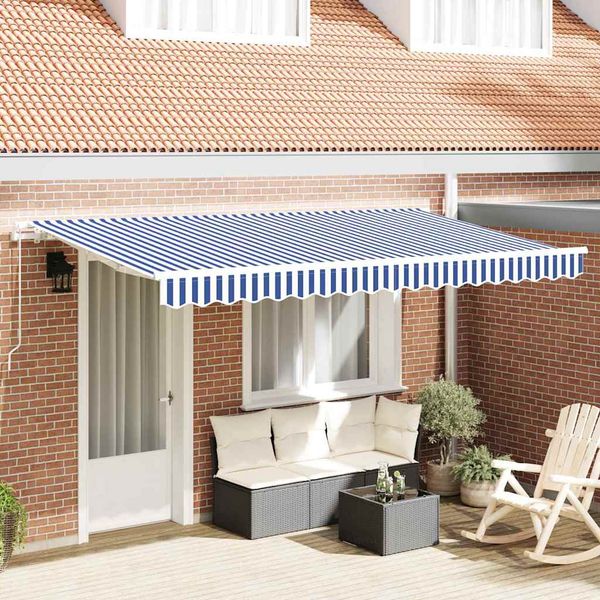 vidaXL Zatemniteľná markíza Modrá 350 x 200 cm látka