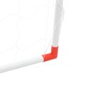 vidaXL Detské futbalové bránky s loptami 2v1 biele 184x64x124 cm