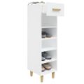 vidaXL Botník biely 30x35x105 cm spracované drevo