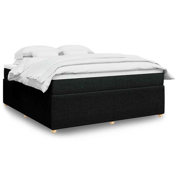 vidaXL Posteľný rám boxspring s matracom čierny 180x200 cm látka