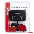 Predlžovacia zásuvka 1x USB-A 1x USB-C QC4.0 12V/24V 120W 80cm AMiO-04365
