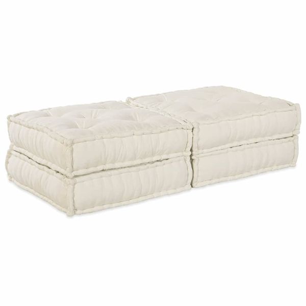 vidaXL Modulová pohovka 2 pcs Krémová 140 x 70 x 36 cm Látka