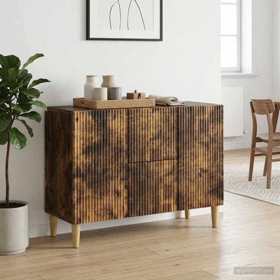 vidaXL Servírovacia skriňa Dymový dub 89 x 34,5 x 60 cm