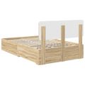 vidaXL Rám postele Sonoma dub 135 x 190 cm Kompozitné drevo