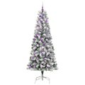 vidaXL Umelý Sklápací Vianočný Stromček 300 LED Zelená a biela 210 cm