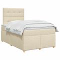 vidaXL Posteľ boxspring s matracom Krémová 120 x 200 cm Látka