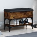 vidaXL Lavička na topánky dymový dub 62x32x45 cm kompozitné drevo