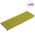 vidaXL Schodové rohože 30 ks 65x21x4 cm zelené s obdĺžnikovým okrajom