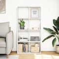 vidaXL Deliaca stena Knižnica biela 69,5x29x137,5 cm, umelé drevo