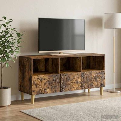 vidaXL TV skrinka 102 x 34,5 x 50 cm Dymový dub Kompozitné drevo