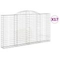 vidaXL Oblúkové gabiónové koše 17 ks 300x30x160/180 pozinkované železo