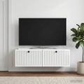 vidaXL Nástenná TV skrinka Biela s vysokým leskom 98 x 31 x 30 cm