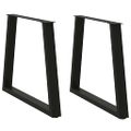 vidaXL Nohy k jedálenskému stolu v tvare V, 2 ks, čierne, 80 x (72-73,3) cm, oceľ