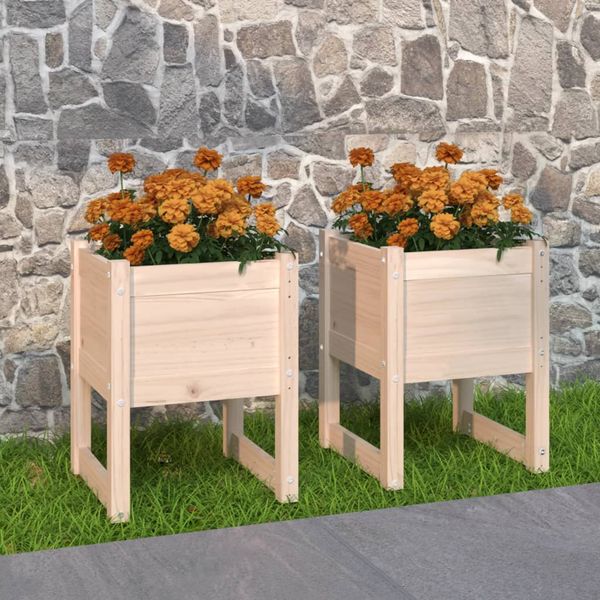 VidaXL Kvetináče 2 ks 40x40x52,5 cm masívna borovica