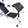 vidaXL Posilňovacia lavica, stojan na závažie a sada činiek 120 kg