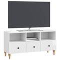 vidaXL TV skrinka 102 x 34,5 x 50 cm Vysoký Lesklý Biely