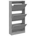 vidaXL Botník sivý dub sonoma 60x21x125,5 cm spracované drevo
