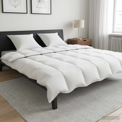 vidaXL Paplón Biela 200 x 200 cm Bambusové vlákno
