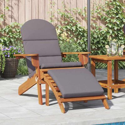 vidaXL Adirondack Záhradná stolička s podnožkou masívne akáciové drevo