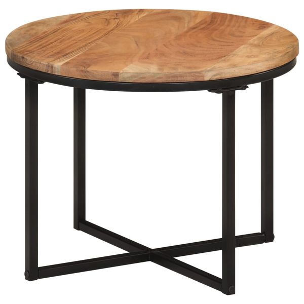 vidaXL Konferenčný stolík 45x45x35 cm akáciový masív a železo