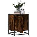 vidaXL Nočný stolík dymový dub 40x31x50 cm kompozitné drevo+kov