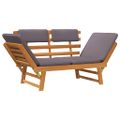 vidaXL Záhradné ležadlo s podložkami 2-v-1 190 cm, akáciový masív