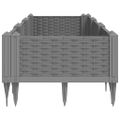 vidaXL Záhradný kvetináč s kolíkmi bledosivý 125x40x28,5 cm PP