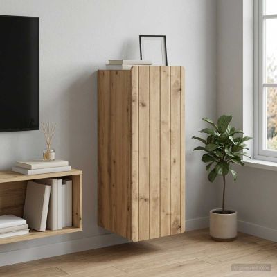 vidaXL Nástenná skrinka 33 x 34,5 x 94 cm Kompozitné drevo Dub artisan