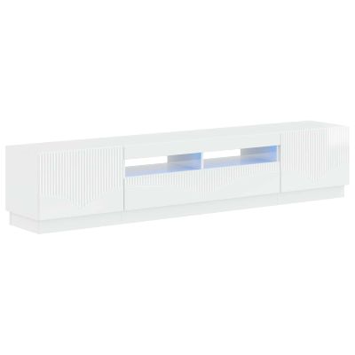 vidaXL 5-dielny LED TV kabinet Biela s vysokým leskom Kompozitné drevo