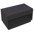 vidaXL Konferenčný stolík s nekonečnými LED čierny 90x50x50 cm