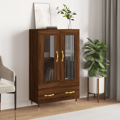 vidaXL Vysoká skrinka hnedá dub 69,5x31x115 cm kompozitné drevo