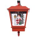 vidaXL Vianočná nástenná lampa s LED svetlami a Santom červené 40x27x45 cm