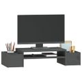 vidaXL Stojan na monitor sivý 70x27,5x15 cm masívna borovica