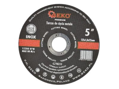 Kruhový rezný disk na kov, 125x1,0mm GEKO