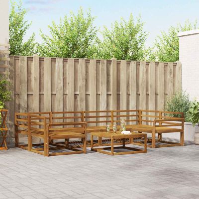 vidaXL Záhradná súprava gaučov 7 pcs Prírodná Pevné akáciové drevo