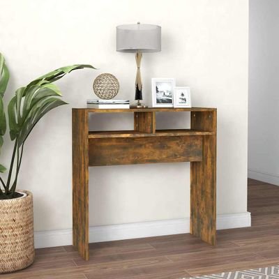 vidaXL Konzolový stolík dymový dub 78x30x80 cm spracované drevo
