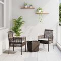vidaXL Záhradný bistro set 3 ks Hnedá polyratan
