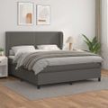 vidaXL Boxspring posteľ s matracom sivá 160x200 cm umelá koža