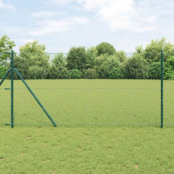vidaXL Pevný kovaný drôtový plot 10 x 1,4 m PVC potiahnutá oceľ Zelená