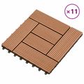 vidaXL Dlažba na terasu 11 ks Hnedá 30 x 30 cm WPC