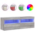 vidaXL TV nástenné skrinky s LED svetlami 2 ks sivé sonoma 60x30x40 cm