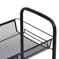 vidaXL Kuchynský vozík s 5 poschodiami čierny 46x26x105 cm železný
